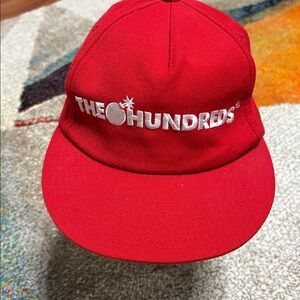The Hundreds red  Bar snap back ball cap